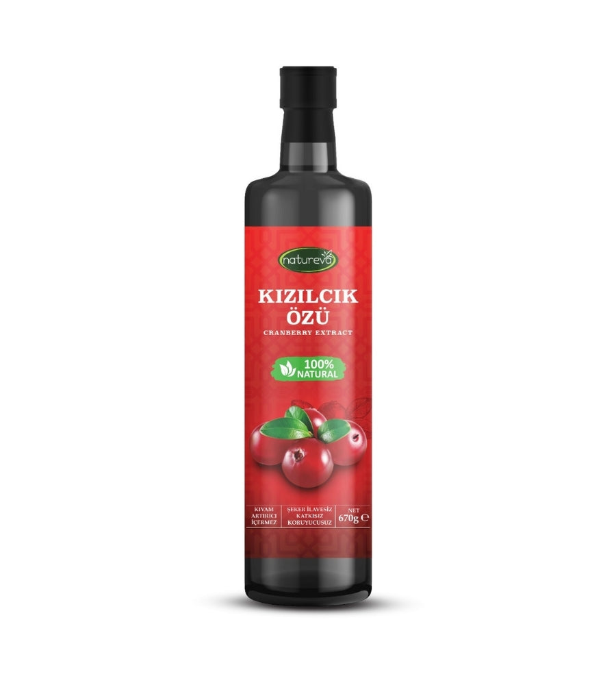 Kızılcık Özü Şeker İlavesiz 670 GR | Cranberry Extract No Sugar Added - %100 Doğal