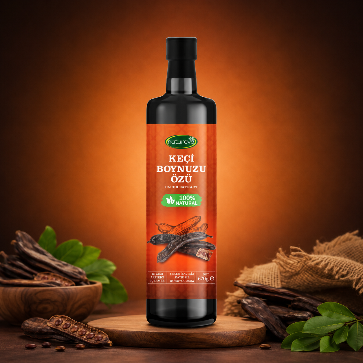 Keçiboynuzu Özü 670 gr | Tatlandırıcısız - Organik Öz - Vitamin & Mineral