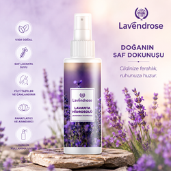 Lavanta Suyu Hidrosolü 100 ML | %100 Doğal Saç Bakım Spreyi - Canlandırıcı & Besleyici - Lavender Hydrosol - Lavandula Angustifolia