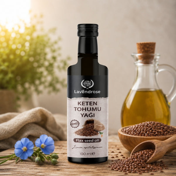 Keten Tohumu Yağı 100 ML | Soğuk Sıkım - Flax Seed Oil - Linum Usitatissimum - Cold Press